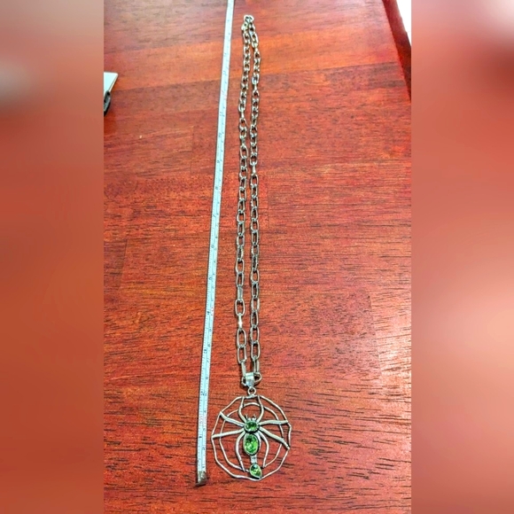 Handcrafted Peridot Spider Web Long Necklace - Picture 2 of 14